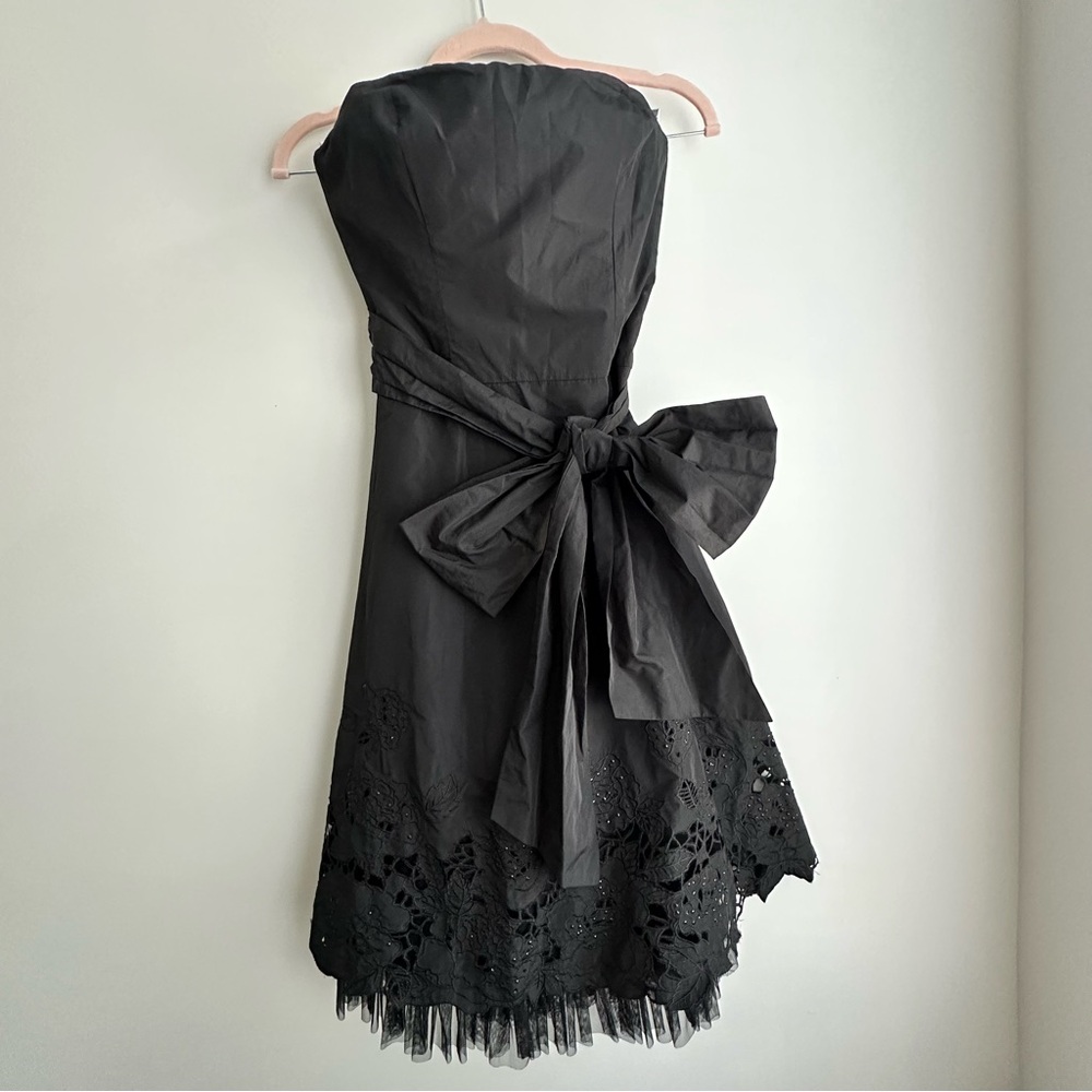 BCBGMaxAzria Black Strapless Cocktail Dress 0